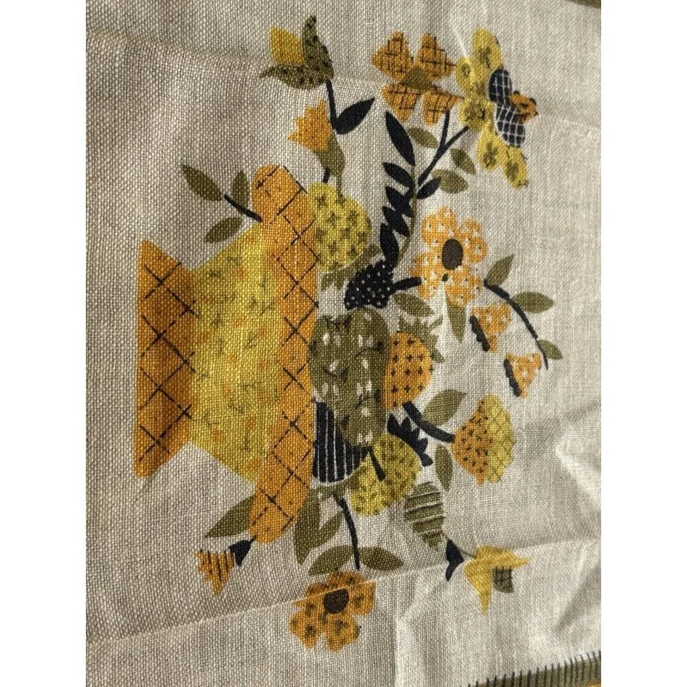 NEW Vintage MCM 60s Linen Tea Kitchen Towels Rooster‎ Chicken PAIR